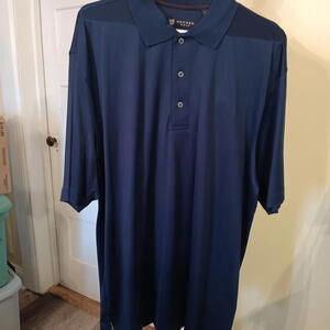 Oxford Golf Mens L Blue Short Sleeve Performance Mercerized Cotton Spring